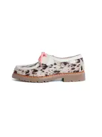 DYZZYMOTIF | Retro Horsehair Leopard Print Lace-Up Loafer Shoes