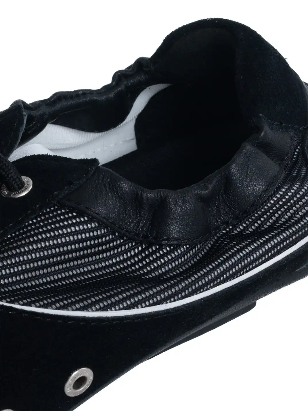 DYZZYMOTIF | Lace-Up Color-Blocked Suede Cowhide Thin-Soled Shoes-Black