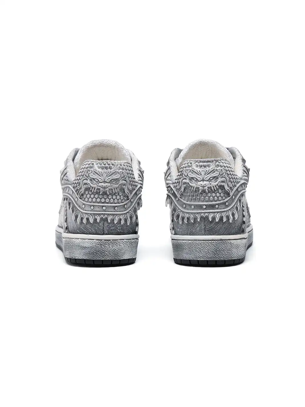 SGSX | Chinese Dragon Relief Art Sneakers-White