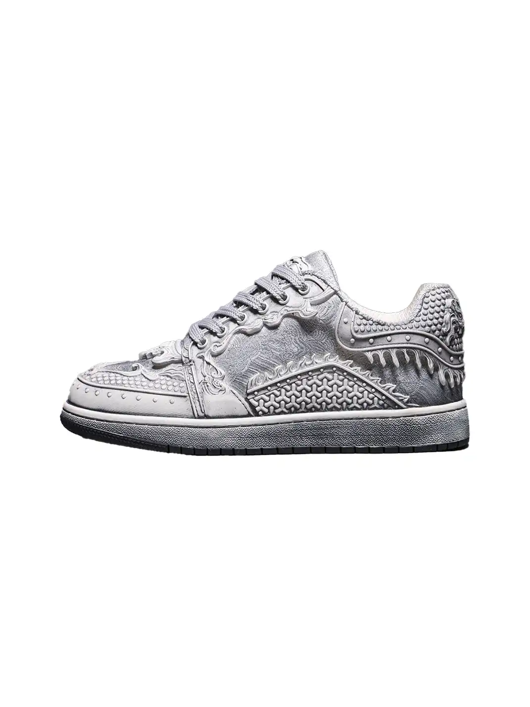 SGSX | Chinese Dragon Relief Art Sneakers-White