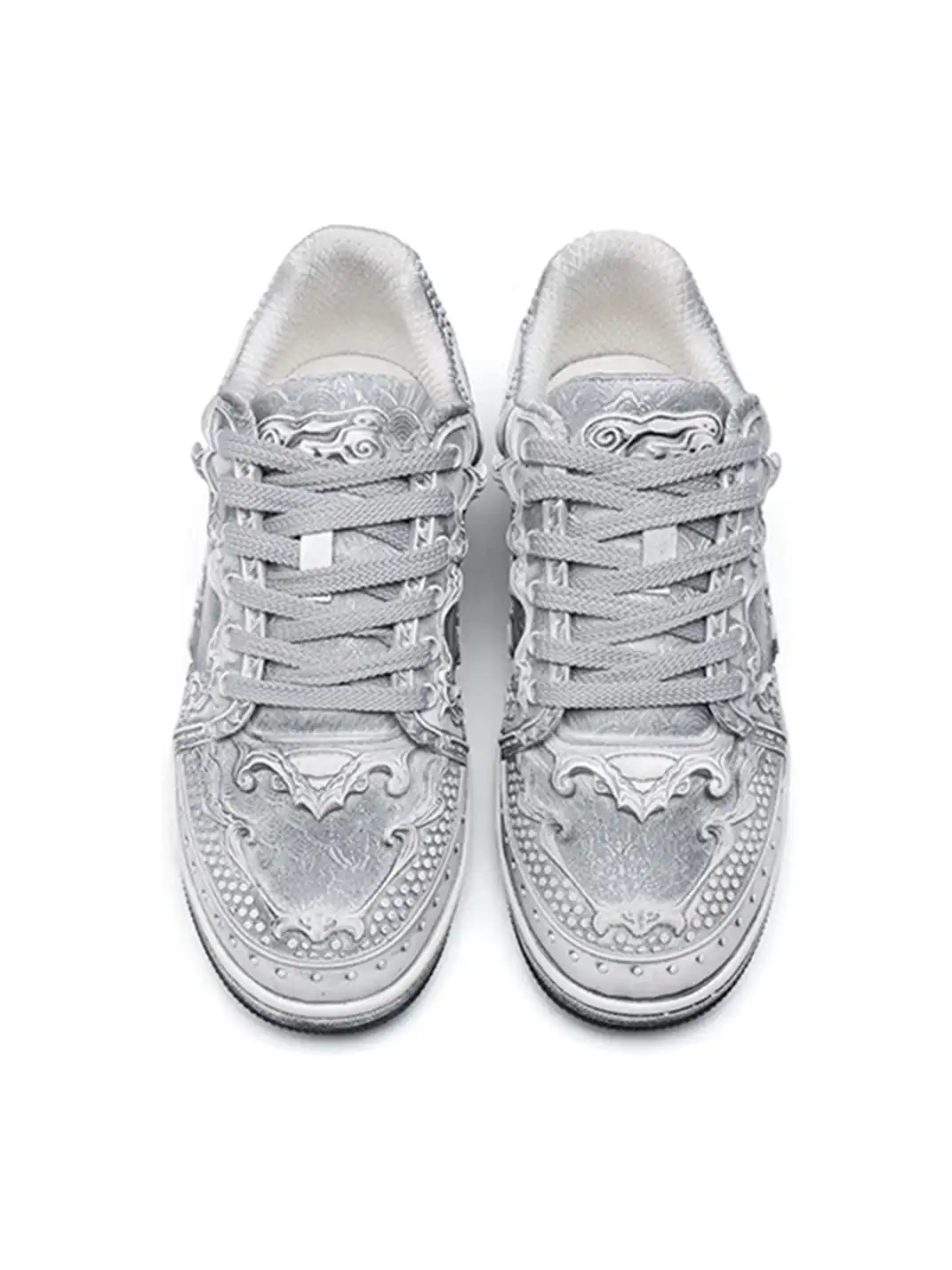 SGSX | Chinese Dragon Relief Art Sneakers-White