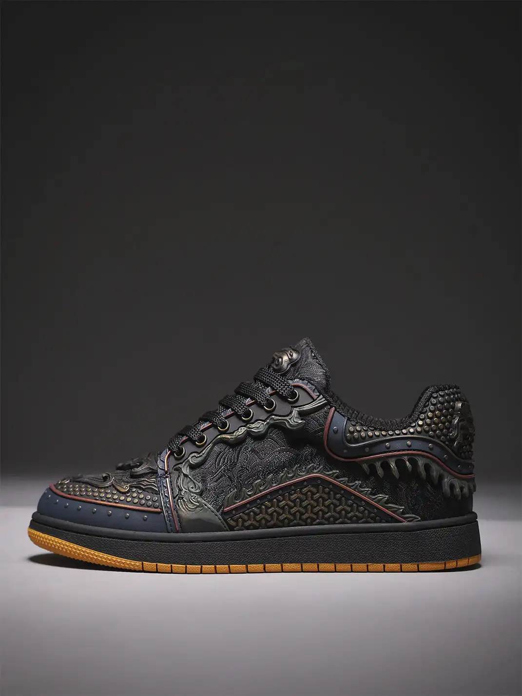 SGSX | Dragon Scale Embossed Low-Top Sneakers