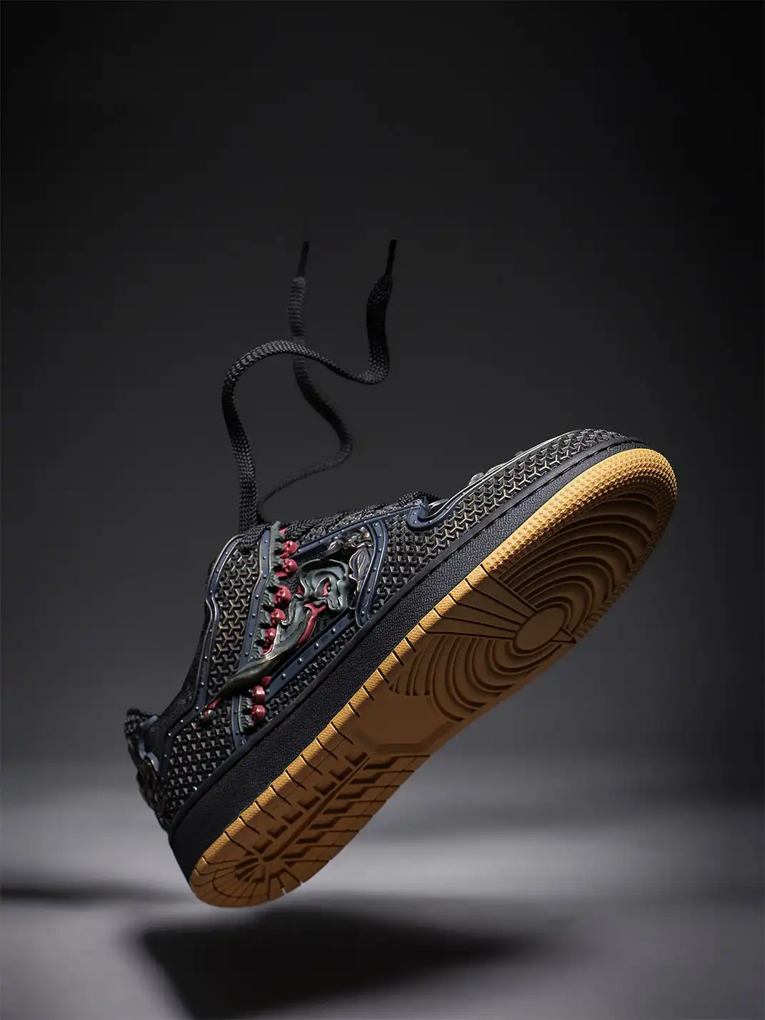 SGSX | Chinese Dragon Relief Art Sneakers-Black