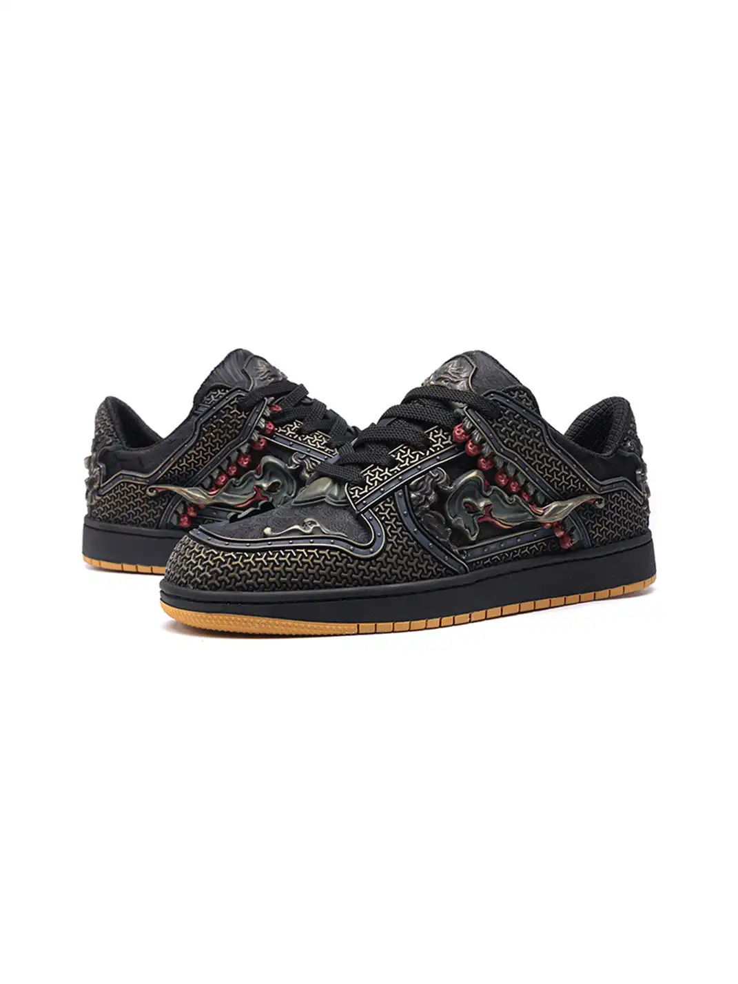 SGSX | Chinese Dragon Relief Art Sneakers-Black