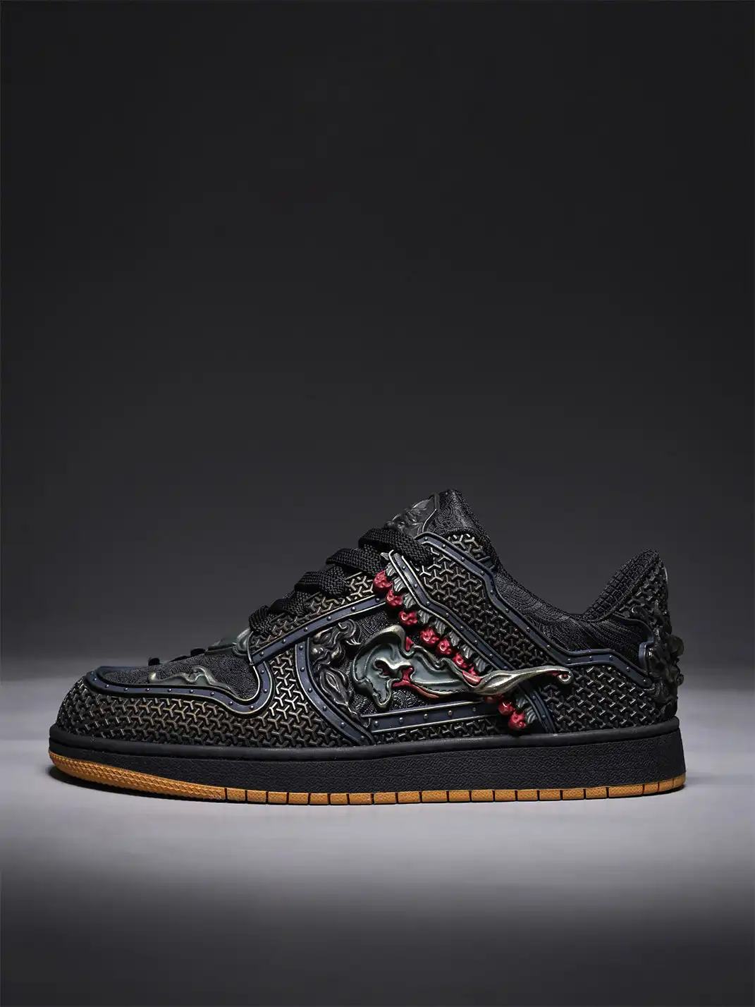 SGSX | Chinese Dragon Relief Art Sneakers-Black