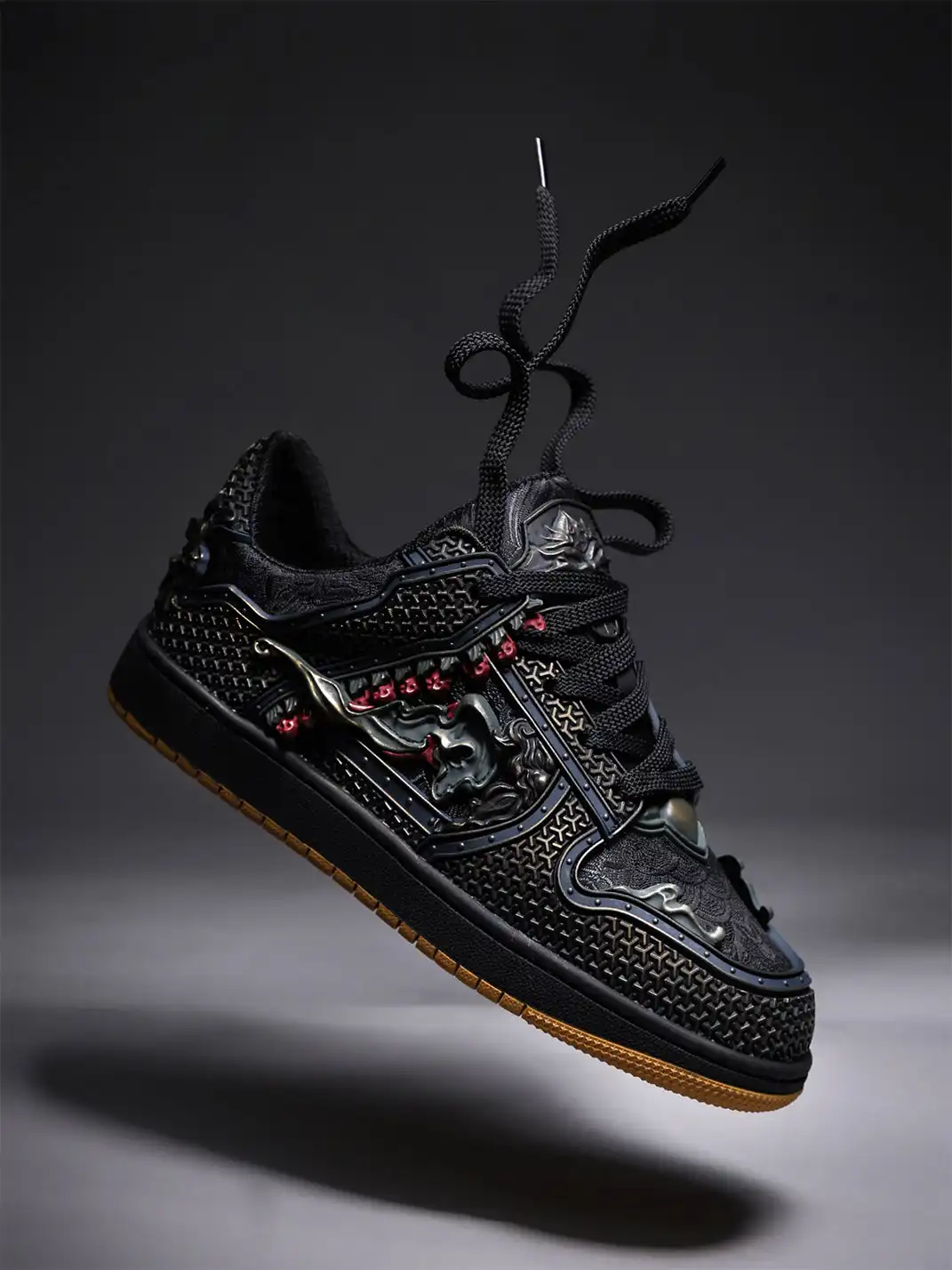 SGSX | Chinese Dragon Relief Art Sneakers-Black