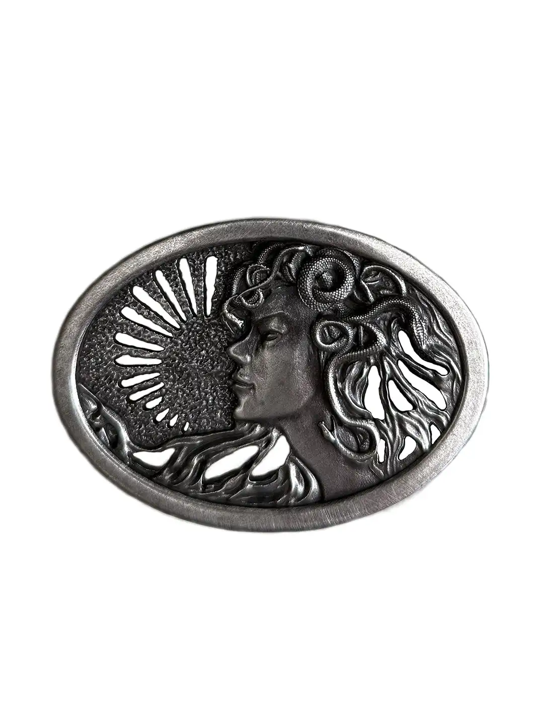 UNKNOWNWORLD | Medusa Copper-Plated Silver Sculpted Buckle