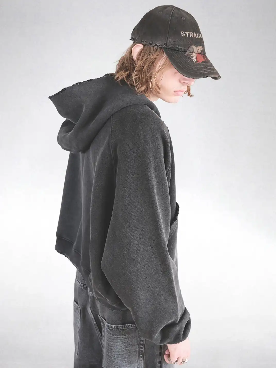 UNKNOWNWORLD | Distressed Mud-Dyed Embroidered Baseball Cap