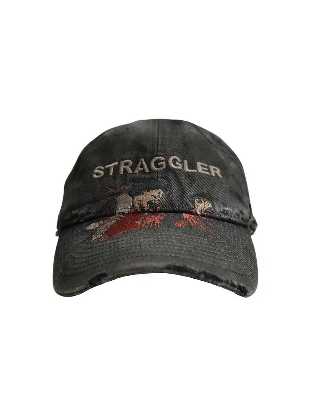 UNKNOWNWORLD | Distressed Mud-Dyed Embroidered Baseball Cap