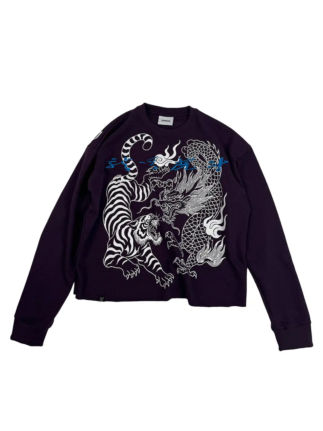 VINKID | "Dragon and Tiger Fight" Waffle Long Sleeve