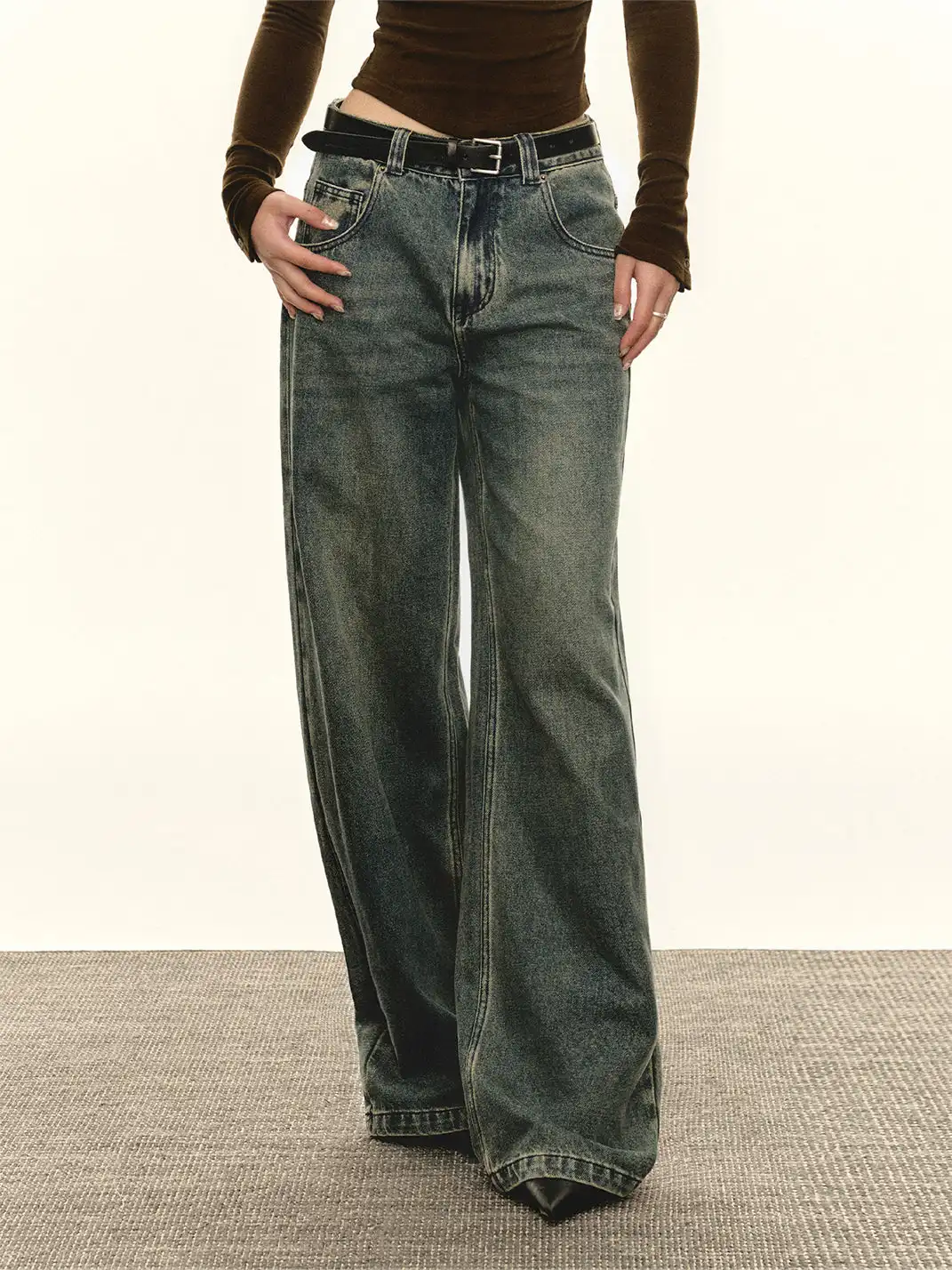 ARISEISM | American retro washed flared Jeans