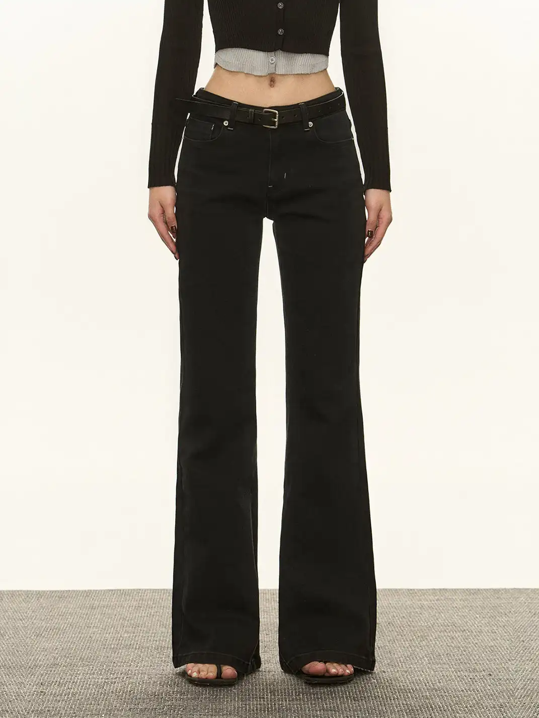 ARISEISM | Retro Black Flared Jeans