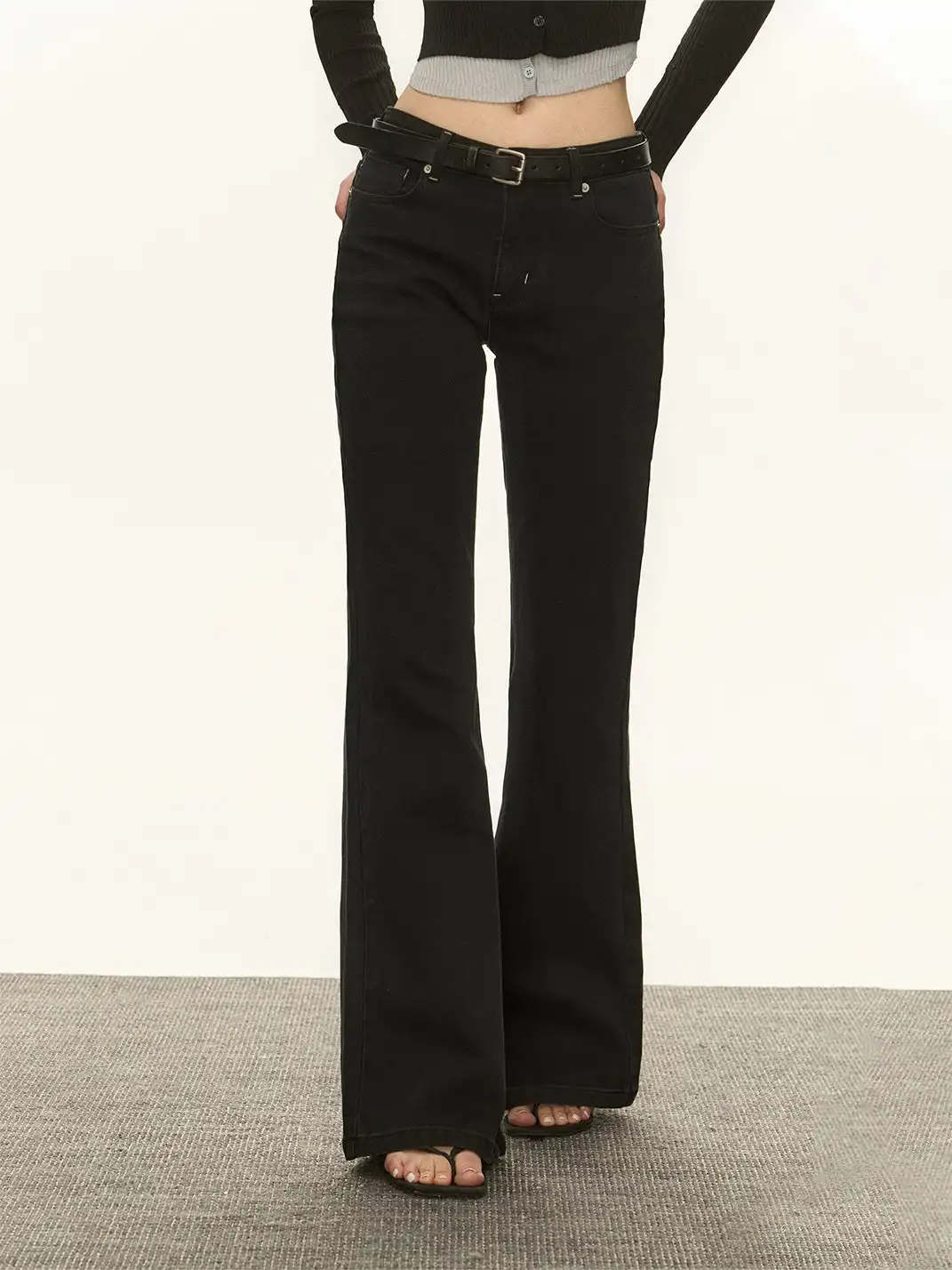 ARISEISM | Retro Black Flared Jeans