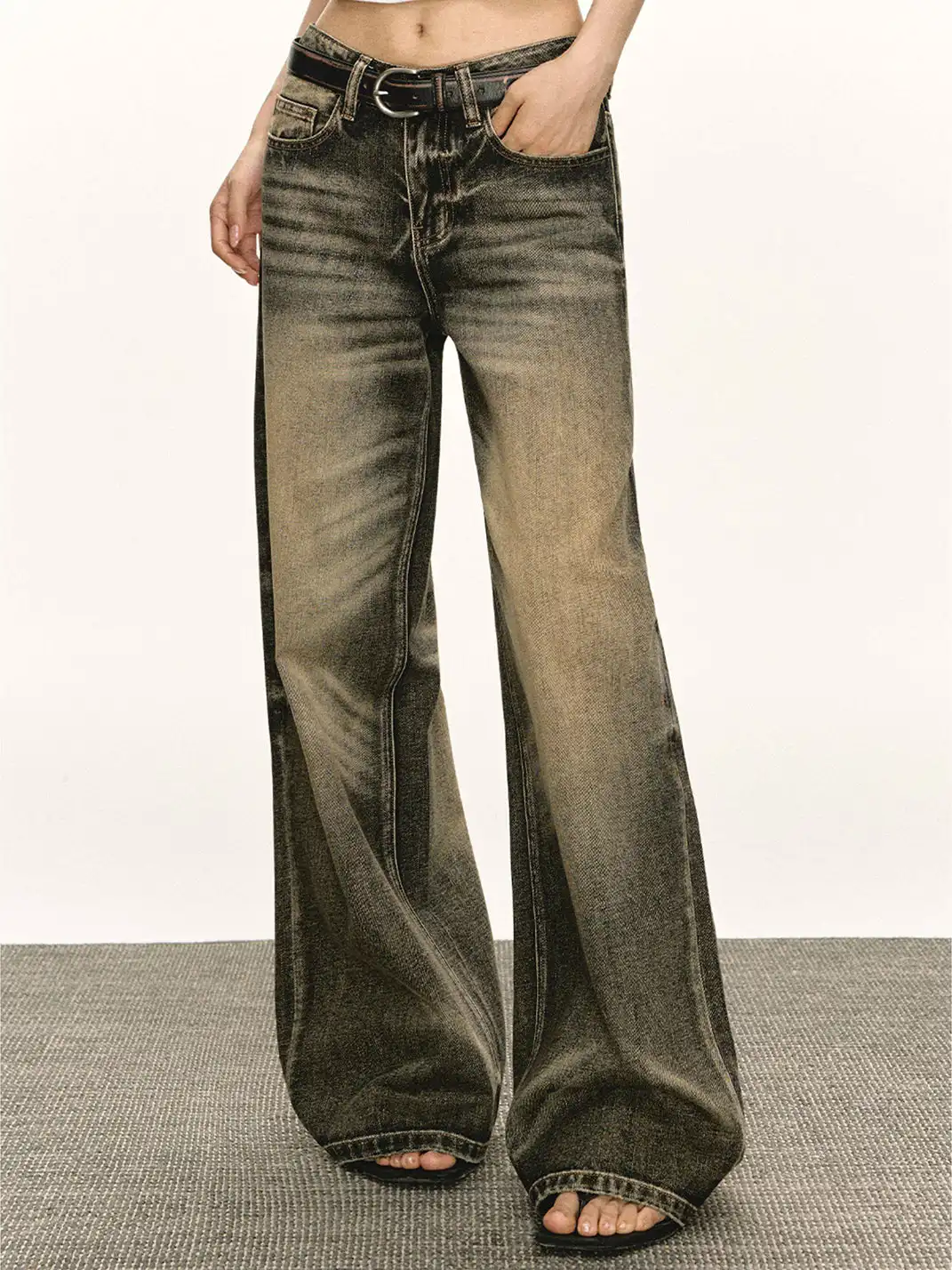 ARISEISM | Vintage Washed Wide-Leg Jeans