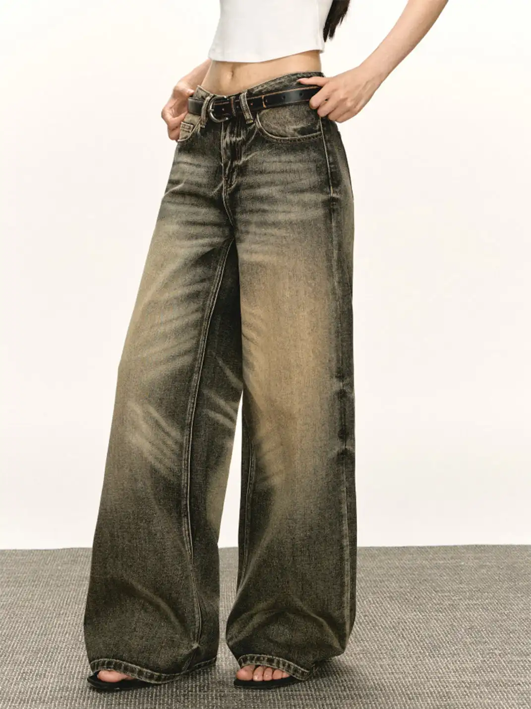 ARISEISM | Vintage Washed Wide-Leg Jeans