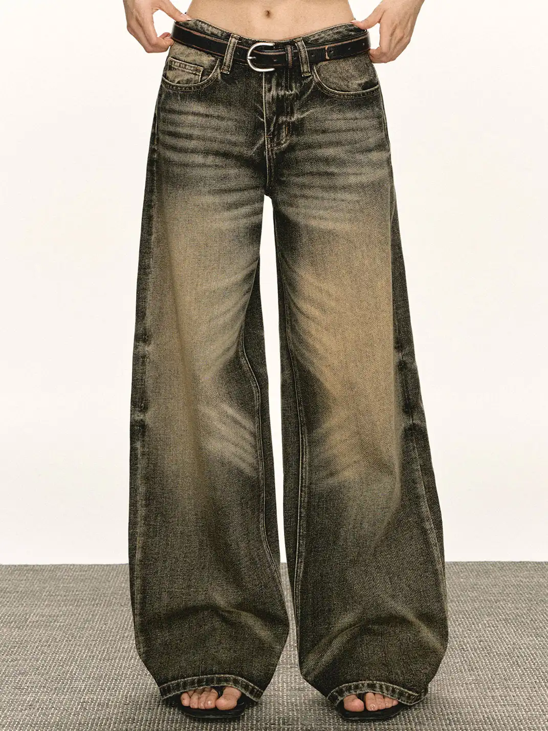ARISEISM | Vintage Washed Wide-Leg Jeans