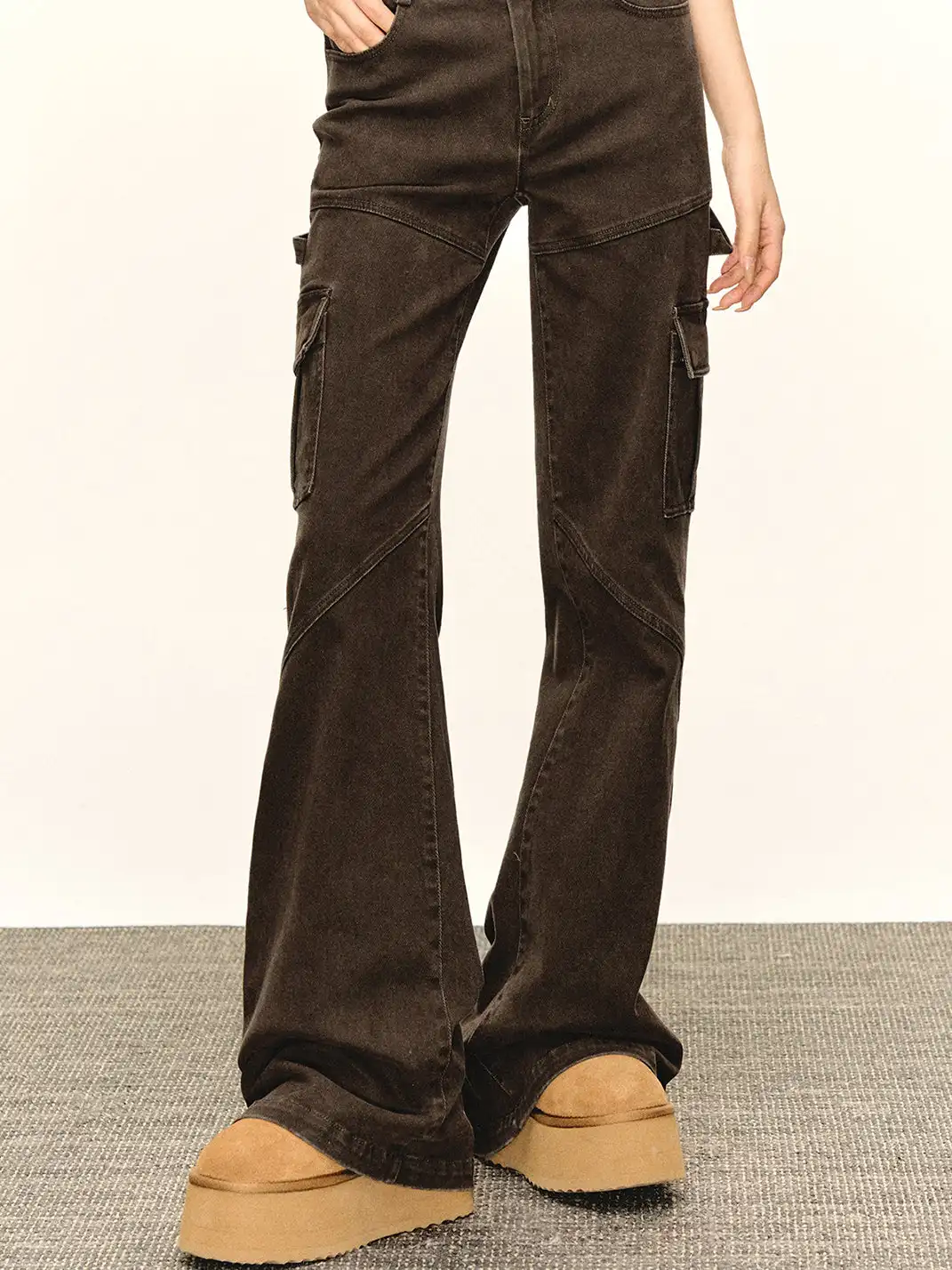 ARISEISM | Multi-Pocket Low-Rise Casual Cargo Pants