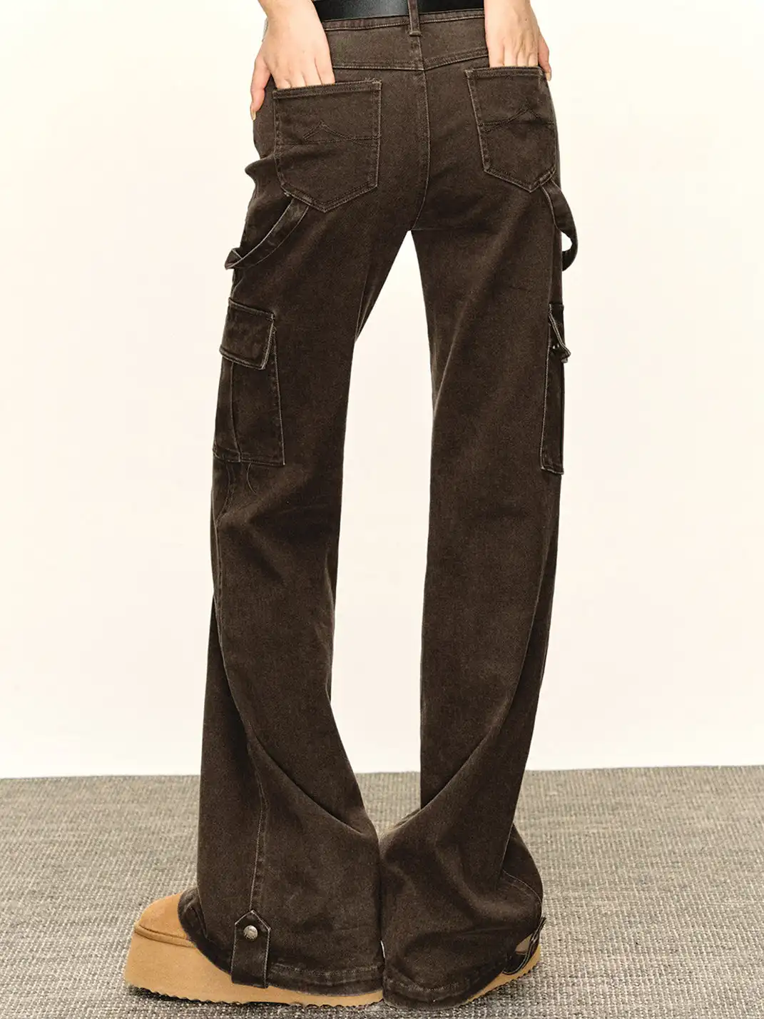 ARISEISM | Multi-Pocket Low-Rise Casual Cargo Pants