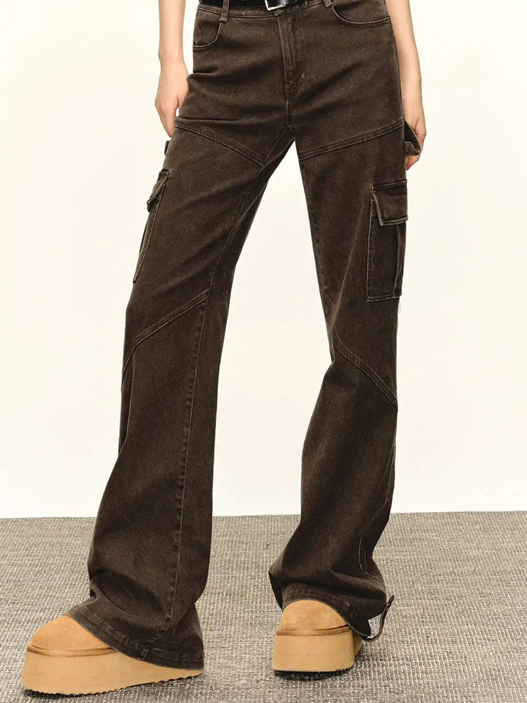 ARISEISM | Multi-Pocket Low-Rise Casual Cargo Pants