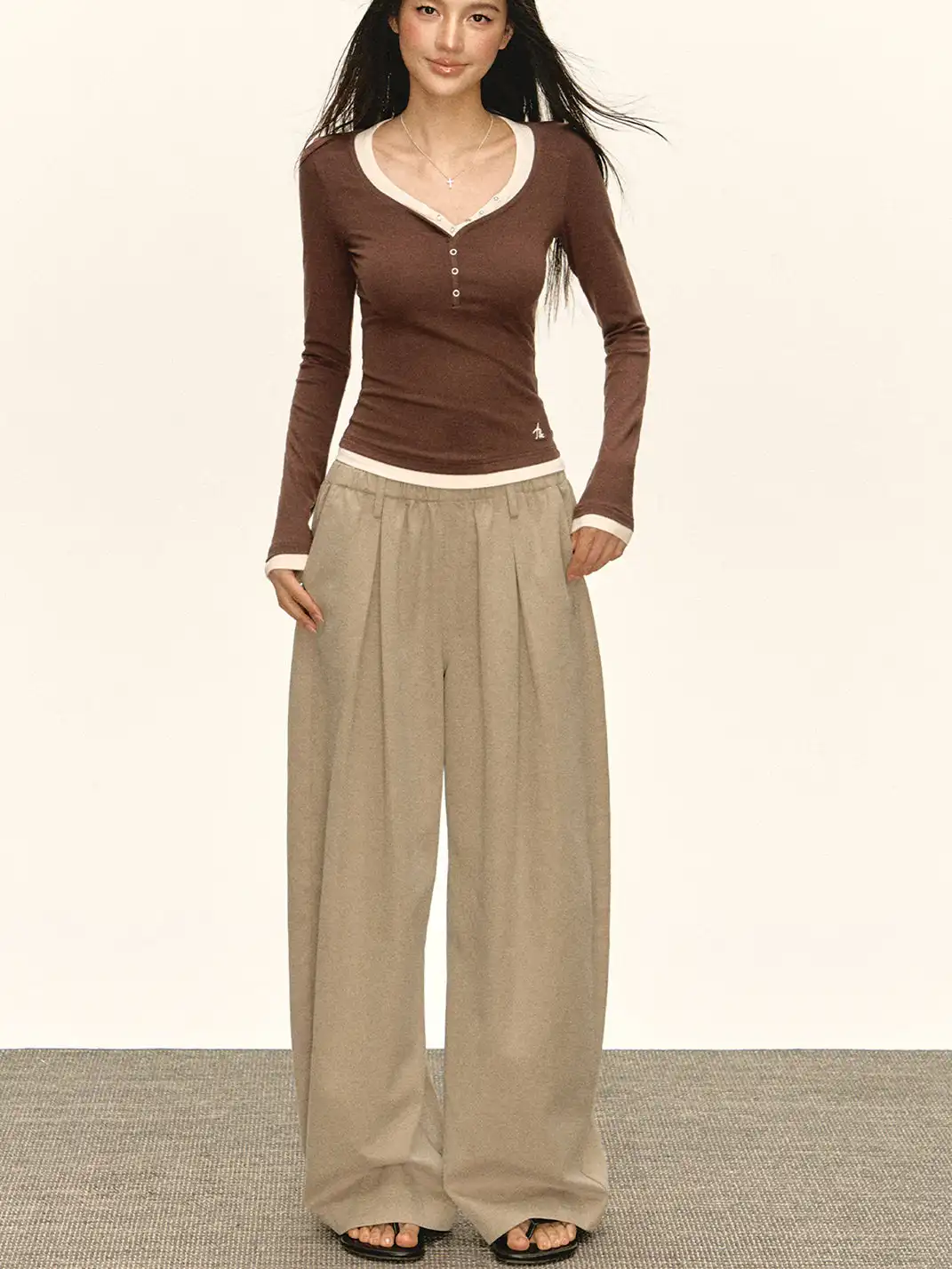 ARISEISM | Lace Waistband Casual Pants