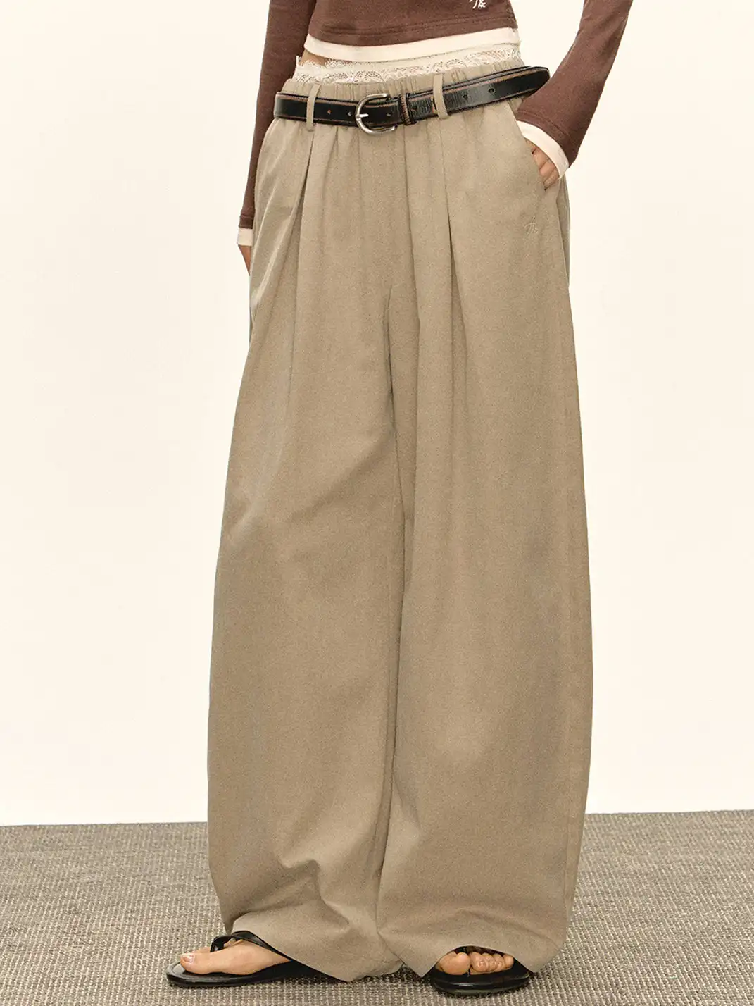 ARISEISM | Lace Waistband Casual Pants