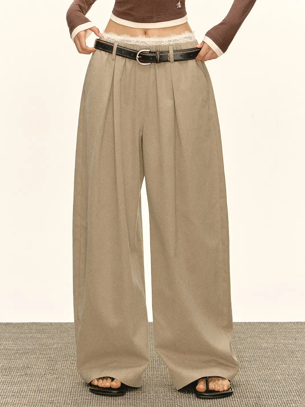 ARISEISM | Lace Waistband Casual Pants