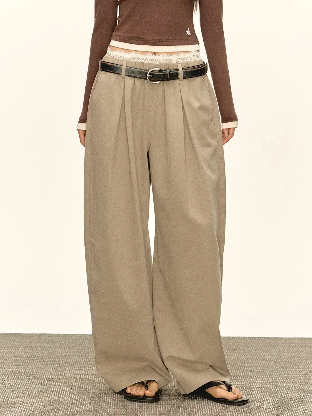 ARISEISM | Lace Waistband Casual Pants