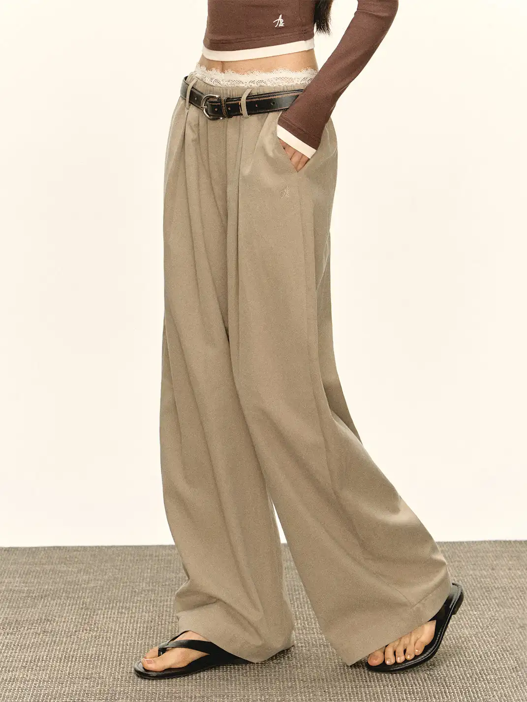 ARISEISM | Lace Waistband Casual Pants