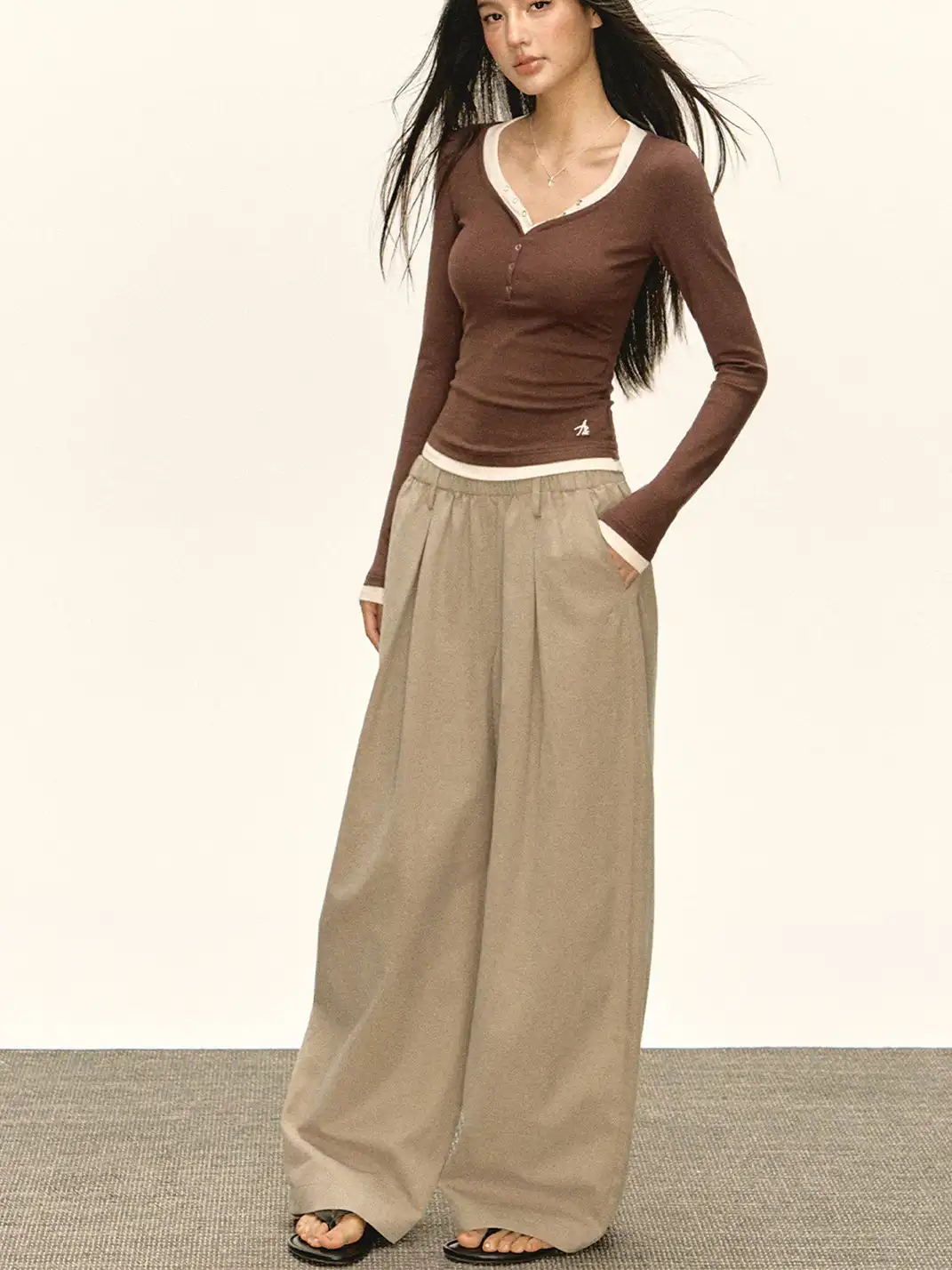 ARISEISM | Lace Waistband Casual Pants