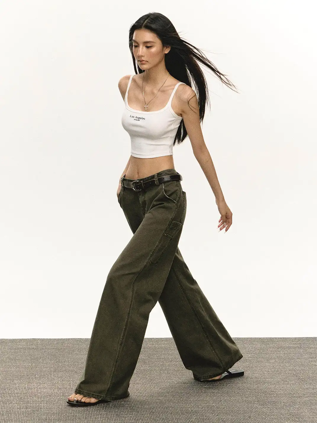 ARISEISM | Dark Green Retro Casual Pants