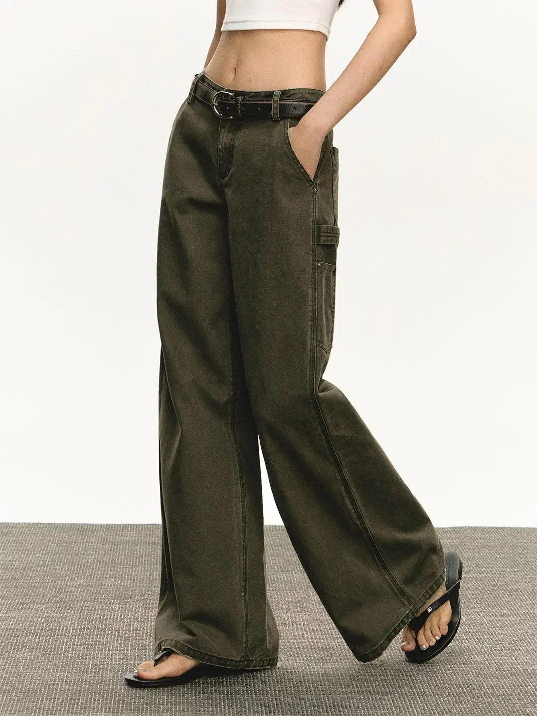 ARISEISM | Dark Green Retro Casual Pants