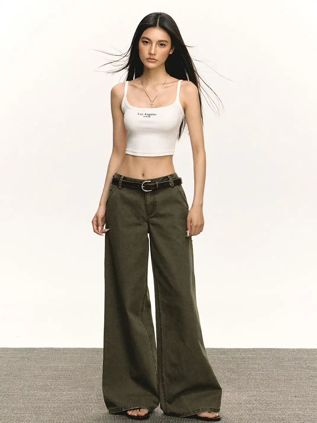 ARISEISM | Dark Green Retro Casual Pants