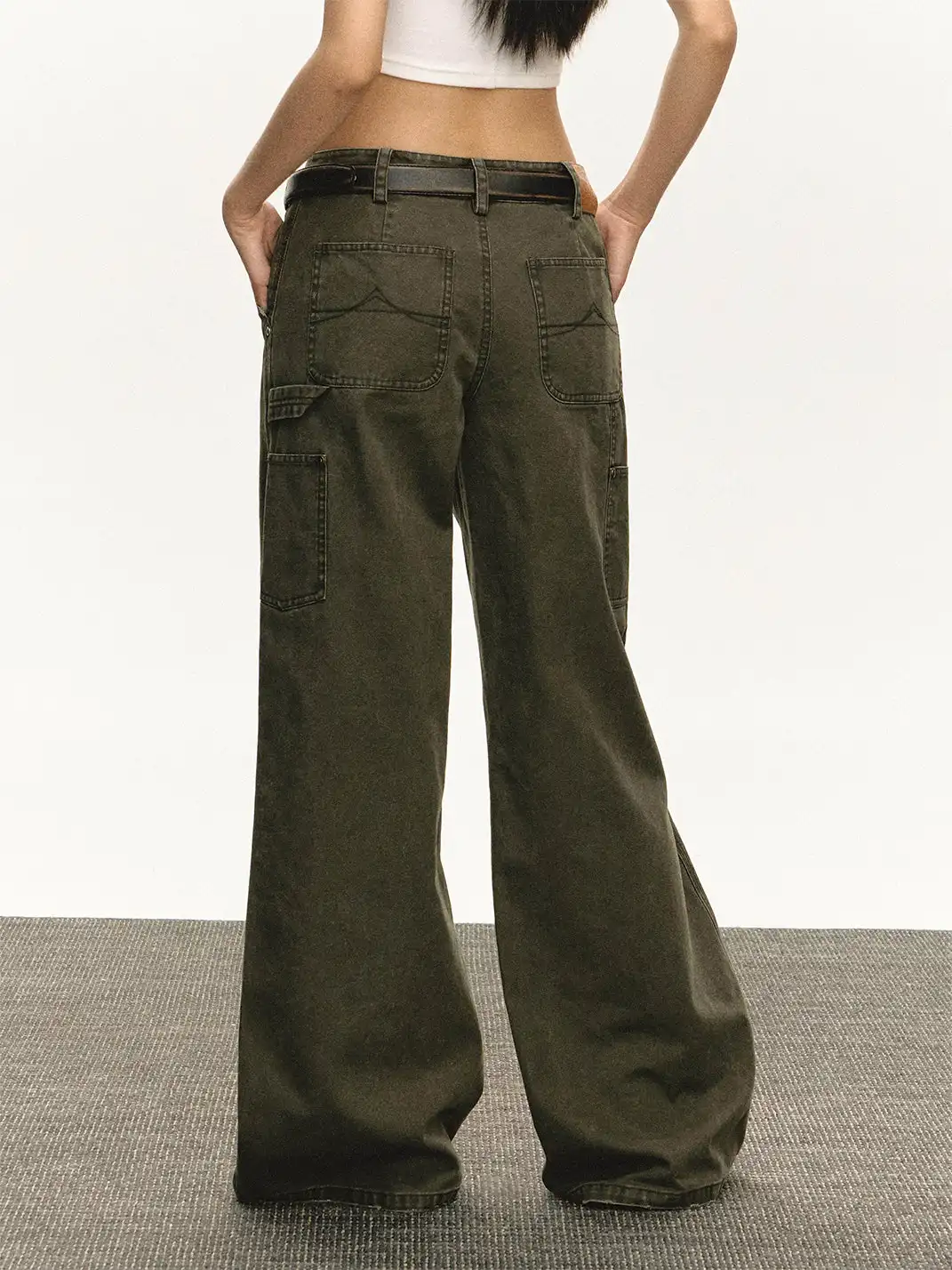 ARISEISM | Dark Green Retro Casual Pants