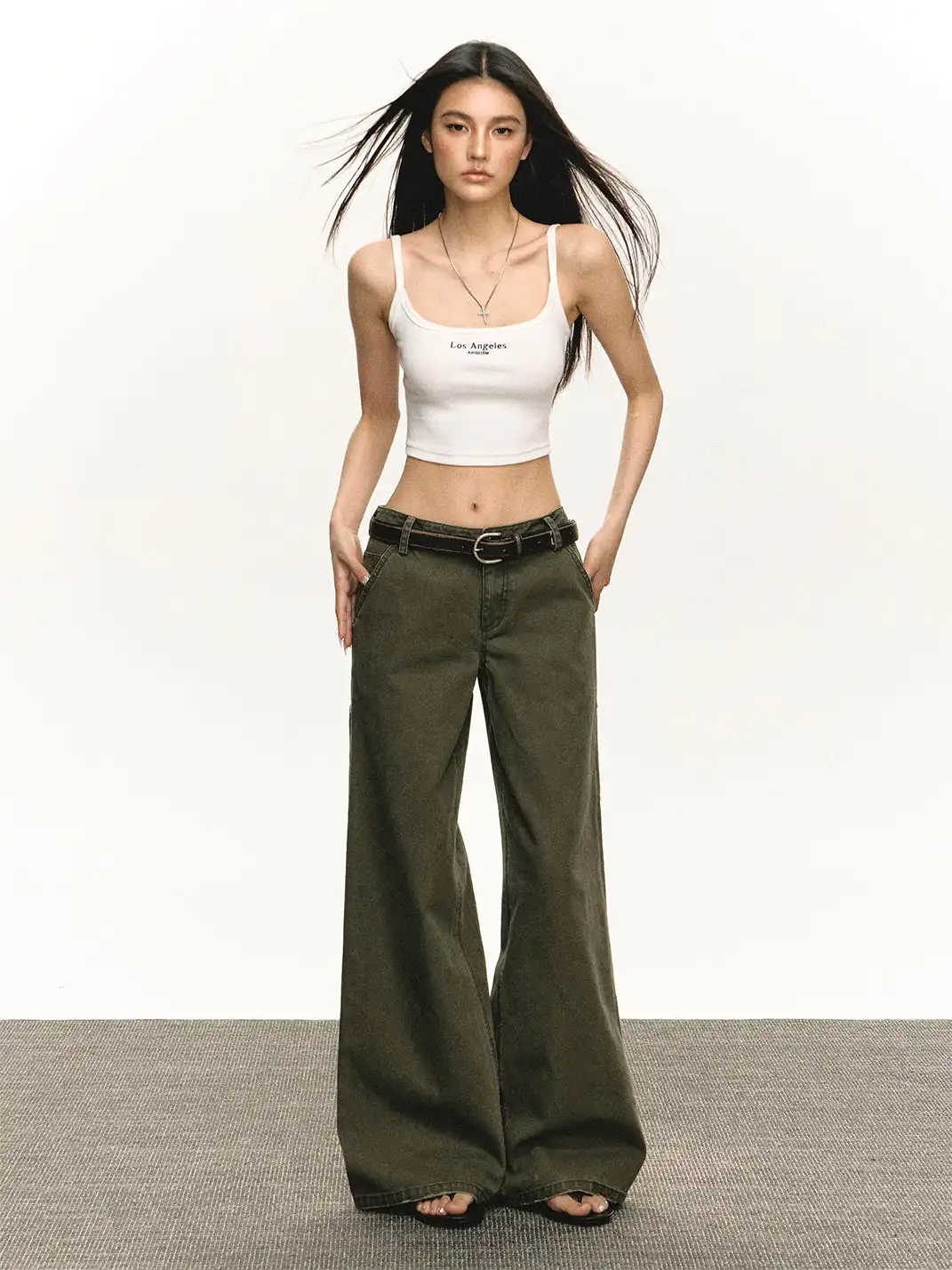 ARISEISM | Dark Green Retro Casual Pants