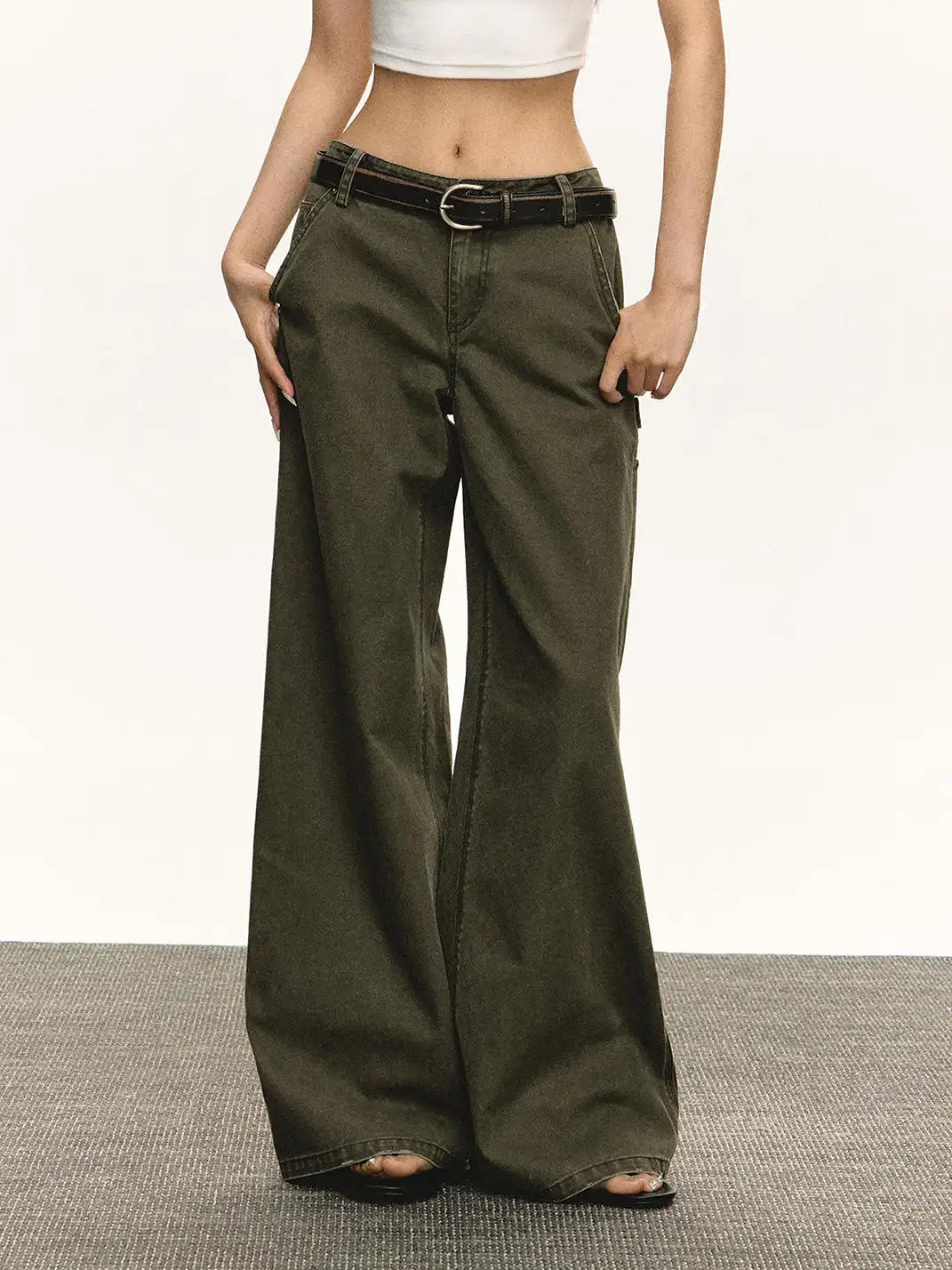 ARISEISM | Dark Green Retro Casual Pants