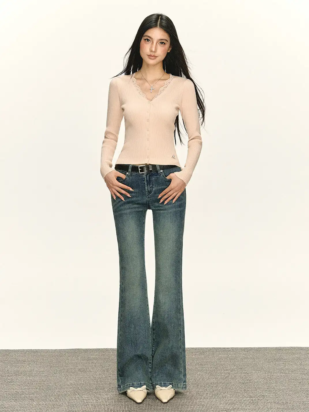 ARISEISM | Vintage Washed Flared Jeans