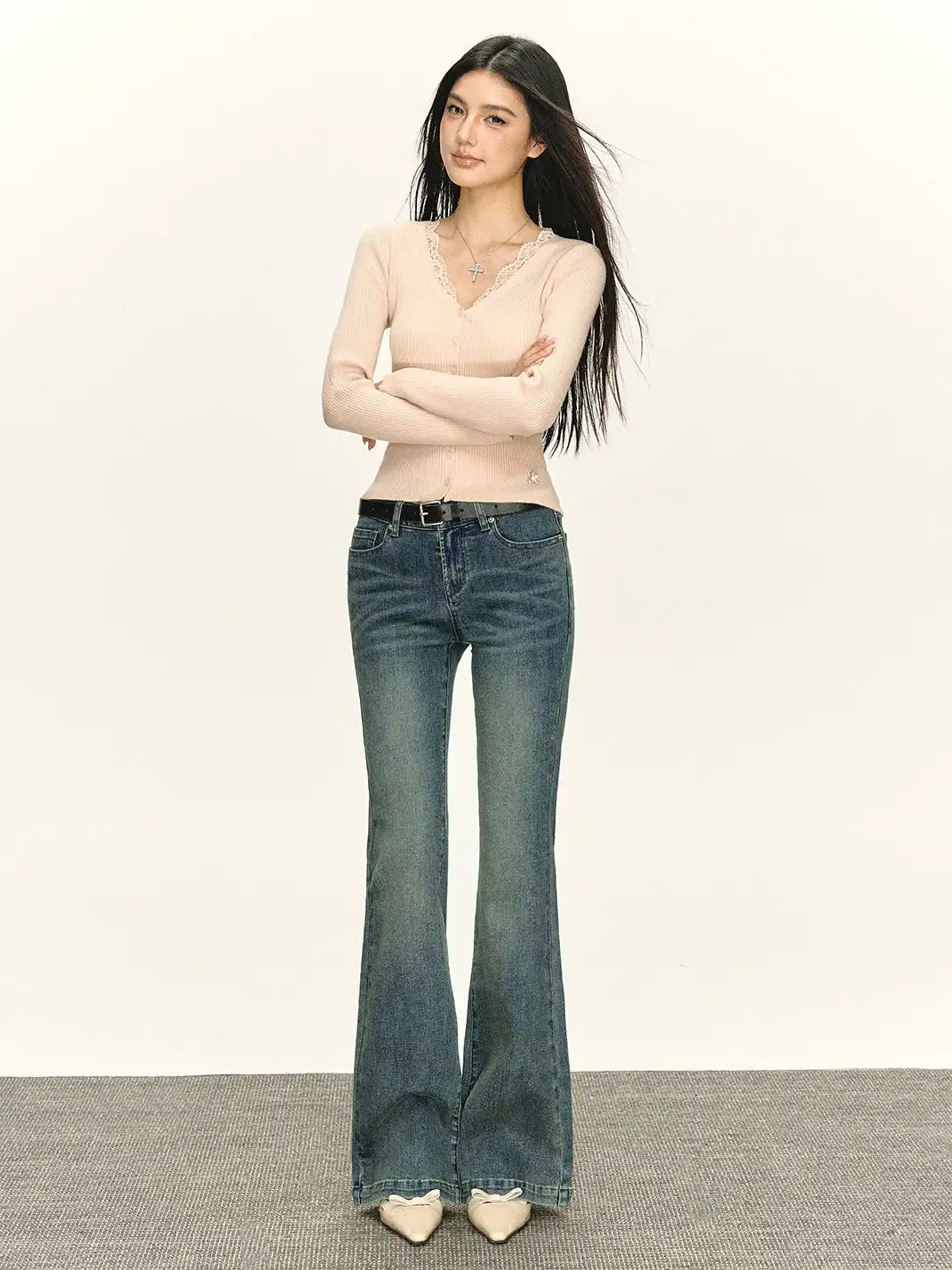 ARISEISM | Vintage Washed Flared Jeans