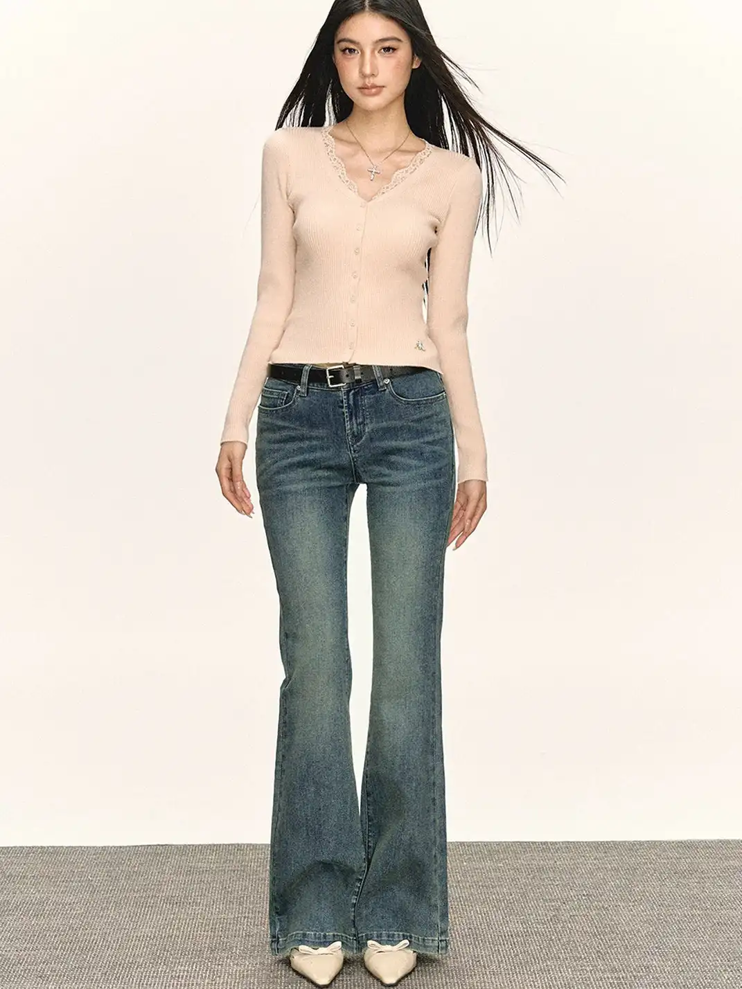 ARISEISM | Vintage Washed Flared Jeans