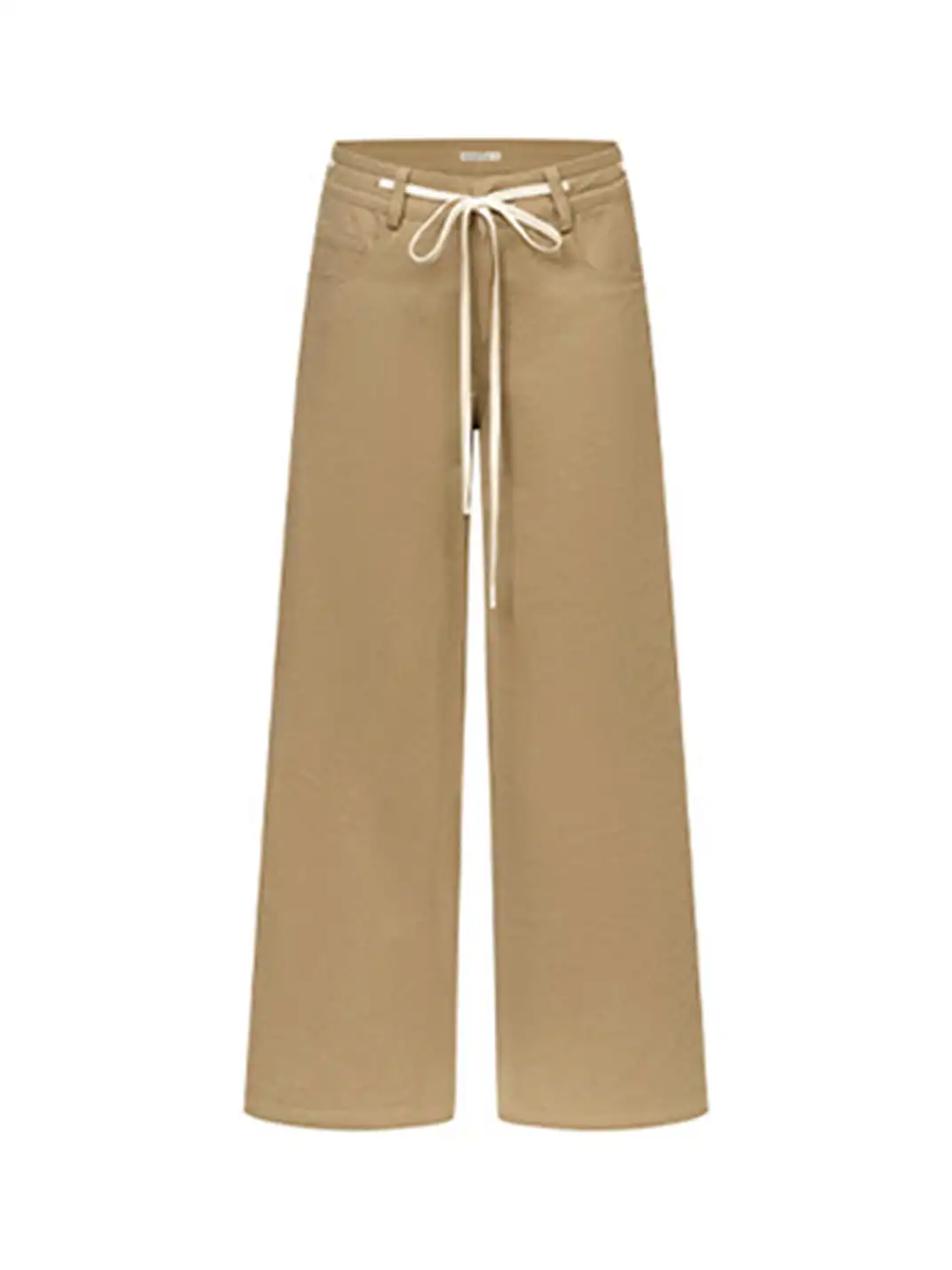 ARISEISM | Khaki Wide-Leg Casual Pants With Drawstring