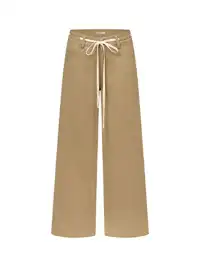 ARISEISM | Khaki Wide-Leg Casual Pants With Drawstring