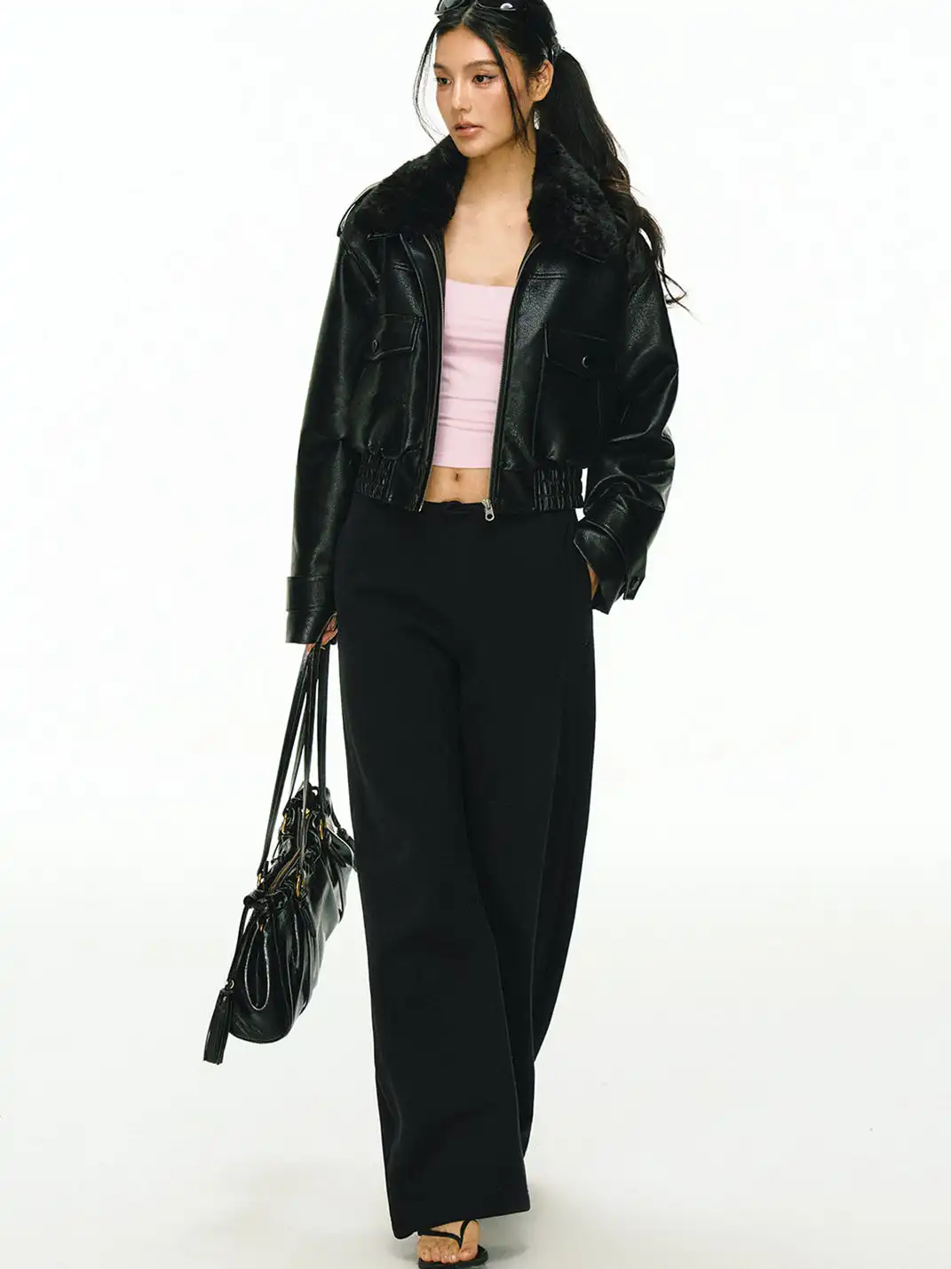 ARISEISM | Drawstring Wide-Leg Curved Sweatpants