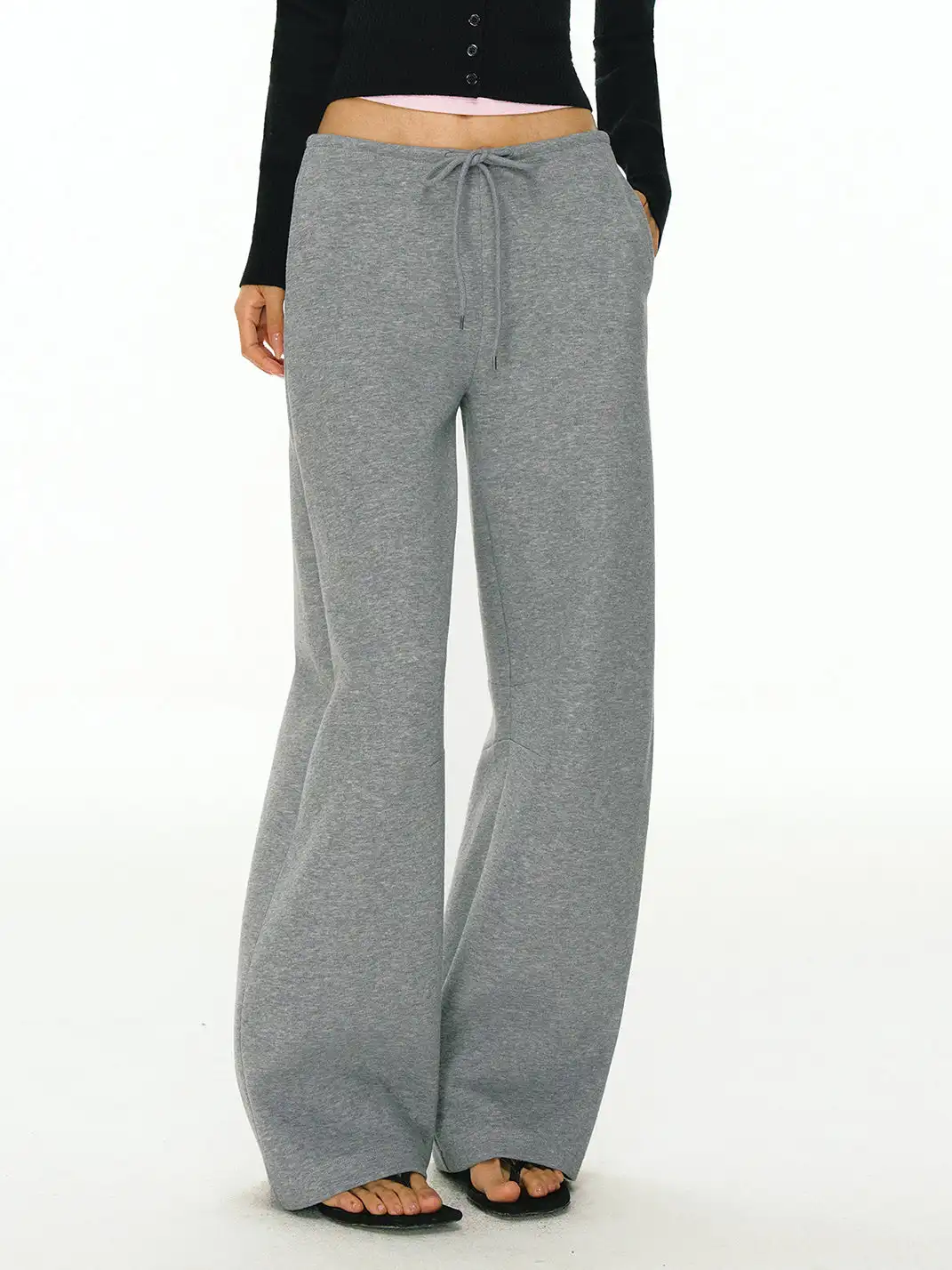 ARISEISM | Drawstring Wide-Leg Curved Sweatpants