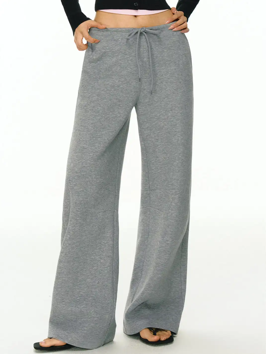 ARISEISM | Drawstring Wide-Leg Curved Sweatpants