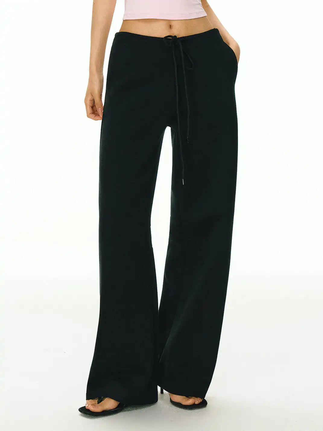 ARISEISM | Drawstring Wide-Leg Curved Sweatpants