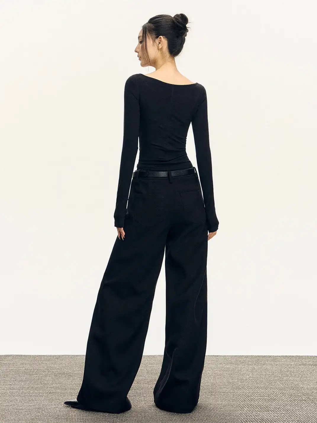 ARISEISM | Flowing Lace Waistband Suit Trousers