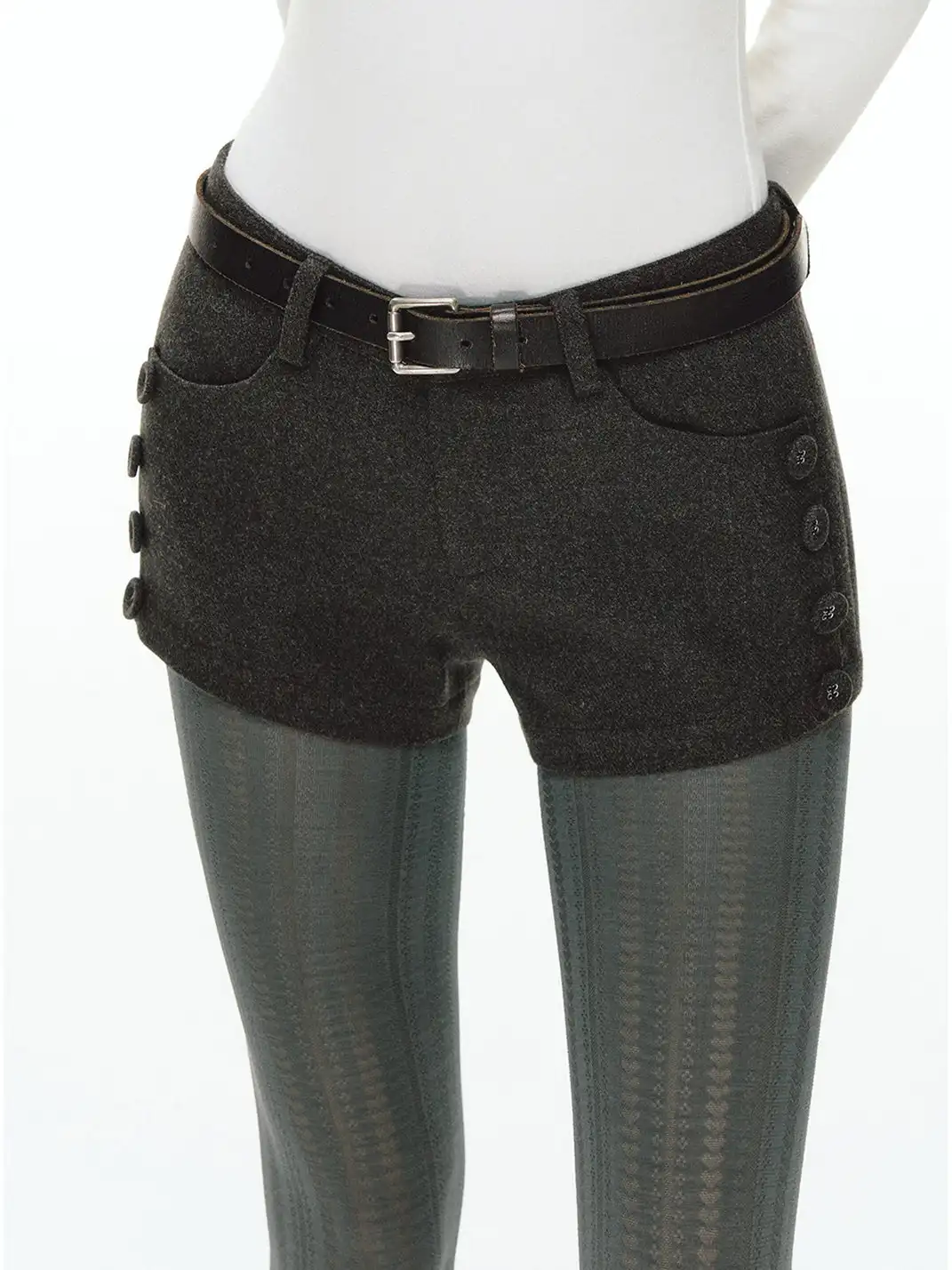 ARISEISM | Retro Gray Wool Shorts