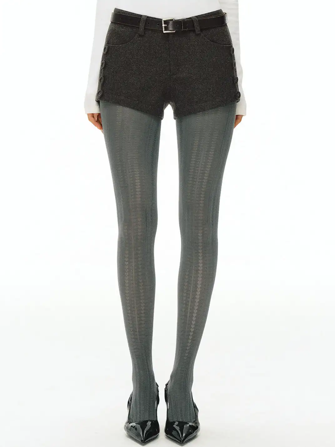 ARISEISM | Retro Gray Wool Shorts