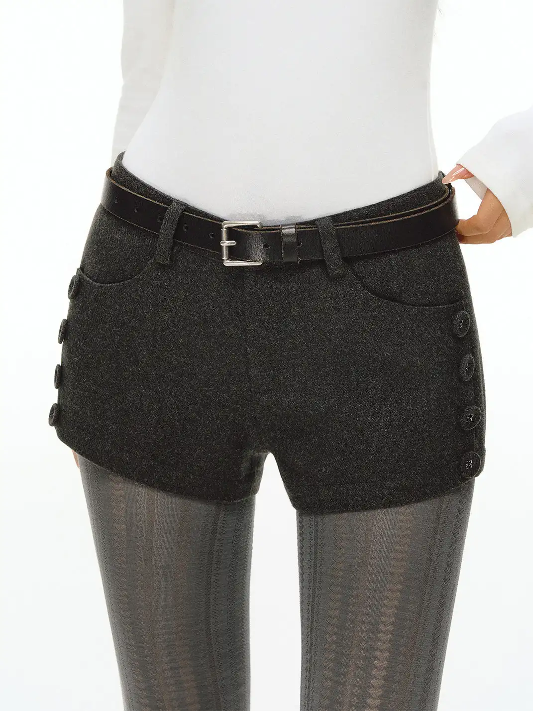 ARISEISM | Retro Gray Wool Shorts