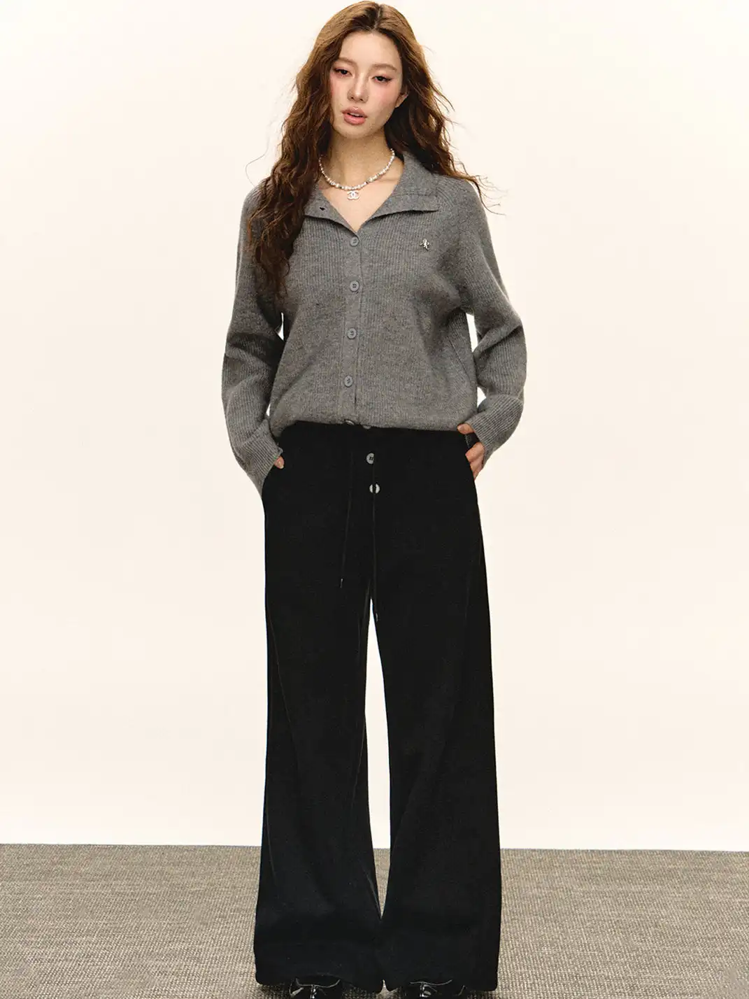 ARISEISM | Three-Button Fleece-Lined Wide-Leg Pants