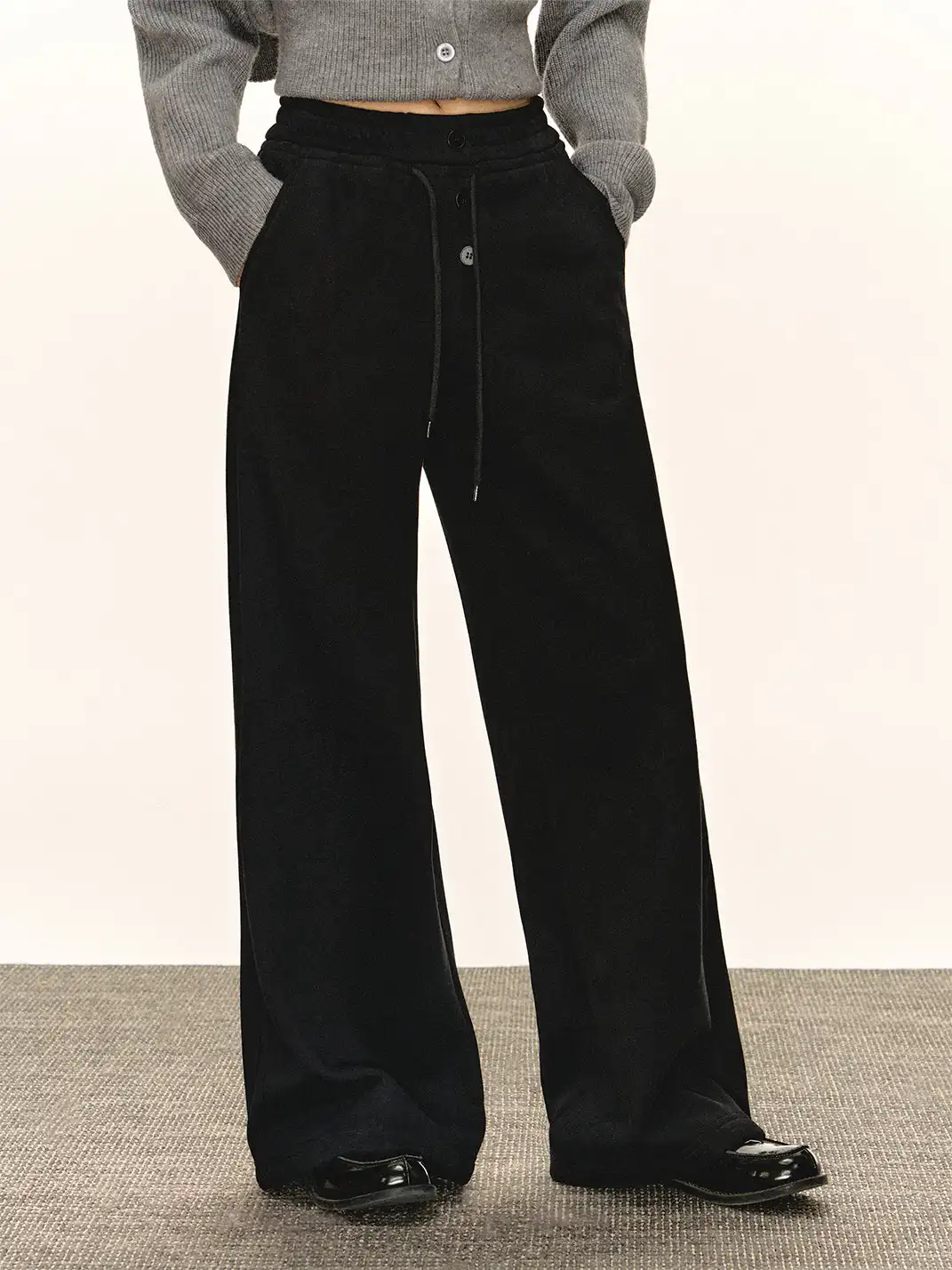 ARISEISM | Three-Button Fleece-Lined Wide-Leg Pants